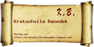 Kratochvila Benedek névjegykártya